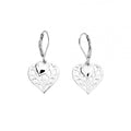 SILV LARGE HEART OF YORKSHIRE DOUBLE DROP EARRINGS