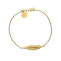 SILVER GOLD PLTE FEATHER FINE BELCHER BRACELET