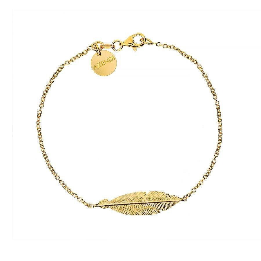 SILVER GOLD PLTE FEATHER FINE BELCHER BRACELET