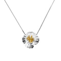 SILV & GOLD PLTE POPPY - AUG FLOWER PENDANT ON BOX CH.