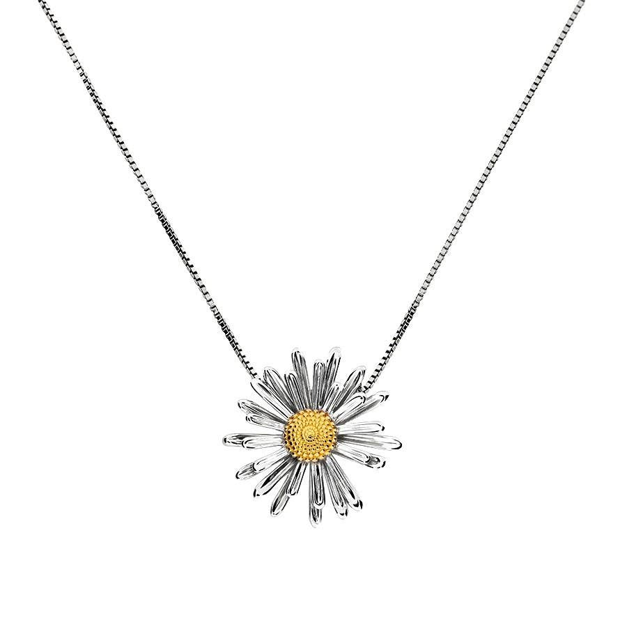 SILV & GOLD PLTE MICHAELMAS - SEPT FLOWER PENDANT ON BOX