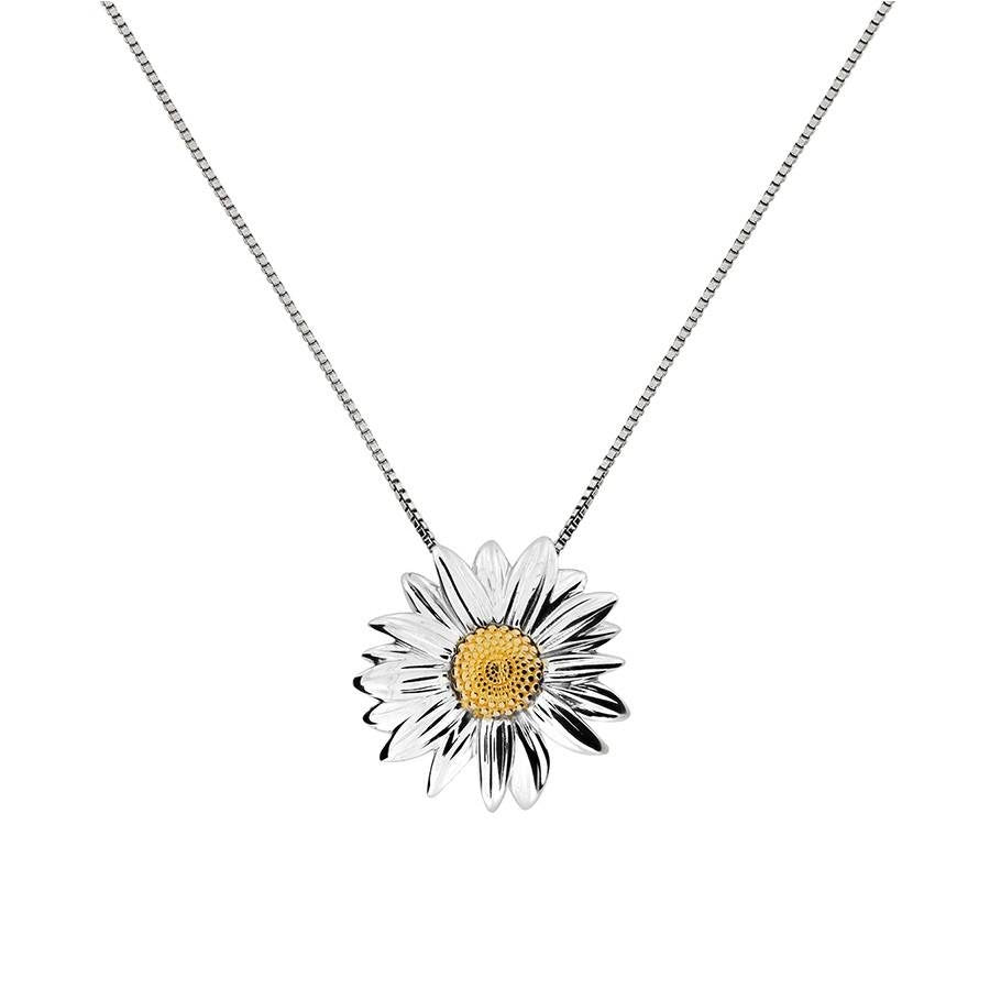 SILV & GOLD PLTE MARIGOLD - OCT FLOWER PENDANT ON BOX