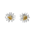 SILV GOLD PLTE CHRYSANTHEMUM NOV STUD EARRINGS