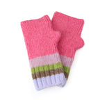 PINK & GREN MIX STRIPE WRIST WARMERS