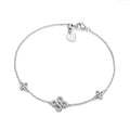 SILVER CZ ICONIC BOODLED MIRROR MOTIF ADJUSTABLE BRACELET