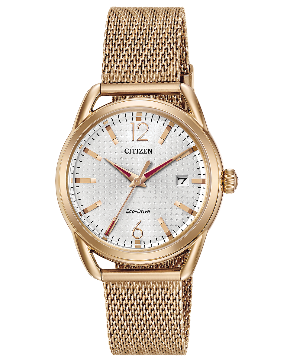 CITIZEN ECO DRIVE RND SILV DL. D@3 MESH BW