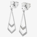LDS SILVER CZ ART DECO DROP ER