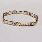 9YG 9.8G 6 AMETHYST RENNIE MACKINTOSH STYLE BRACELET | PRE OWNED