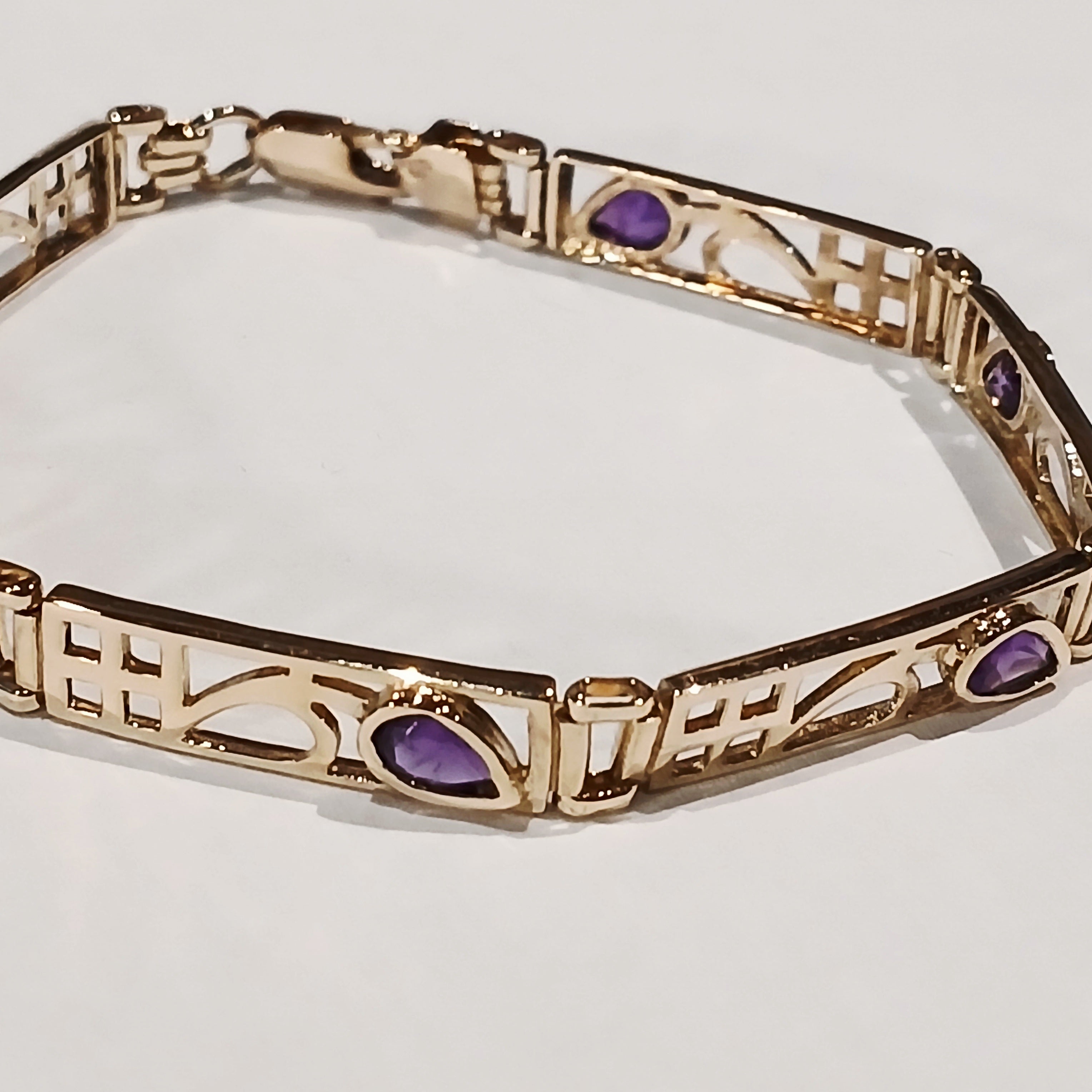 9YG 9.8G 6 AMETHYST RENNIE MACKINTOSH STYLE BRACELET | PRE OWNED