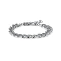 THOMAS SABO SILVER CURB FEATHER & POL PATTERN BRACELET