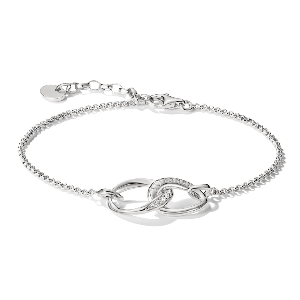 THOMAS SABO SILVER CZ & TOGETHER HOOP LINK BRACELET