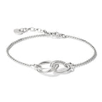 THOMAS SABO SILVER CZ & TOGETHER HOOP LINK BRACELET