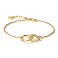 THOMAS SABO SILVER GOLD COLOUR CZ & TOGETHER HOOP LINK BRACELET