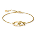 THOMAS SABO SILVER GOLD COLOUR CZ & TOGETHER HOOP LINK BRACELET