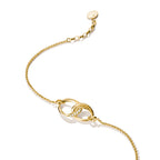 THOMAS SABO SILVER GOLD COLOUR CZ & TOGETHER HOOP LINK BRACELET