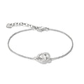 THOMAS SABO SILVER CZ HOOP & TOGETHER HOOP LINK BRACELET