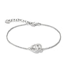 THOMAS SABO SILVER CZ HOOP & TOGETHER HOOP LINK BRACELET