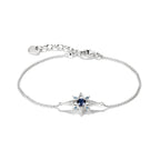 THOMAS SABO SILVER BLUE & WHT CZ SET STAR BRACELET - A2246-166-1-L19V