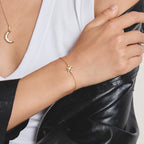 THOMAS SABO GOLD COLOUR BLUE & WHT CZ SET STAR BRACELET - A2246-M01-14-L19V