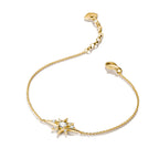 THOMAS SABO GOLD COLOUR BLUE & WHT CZ SET STAR BRACELET - A2246-M01-14-L19V