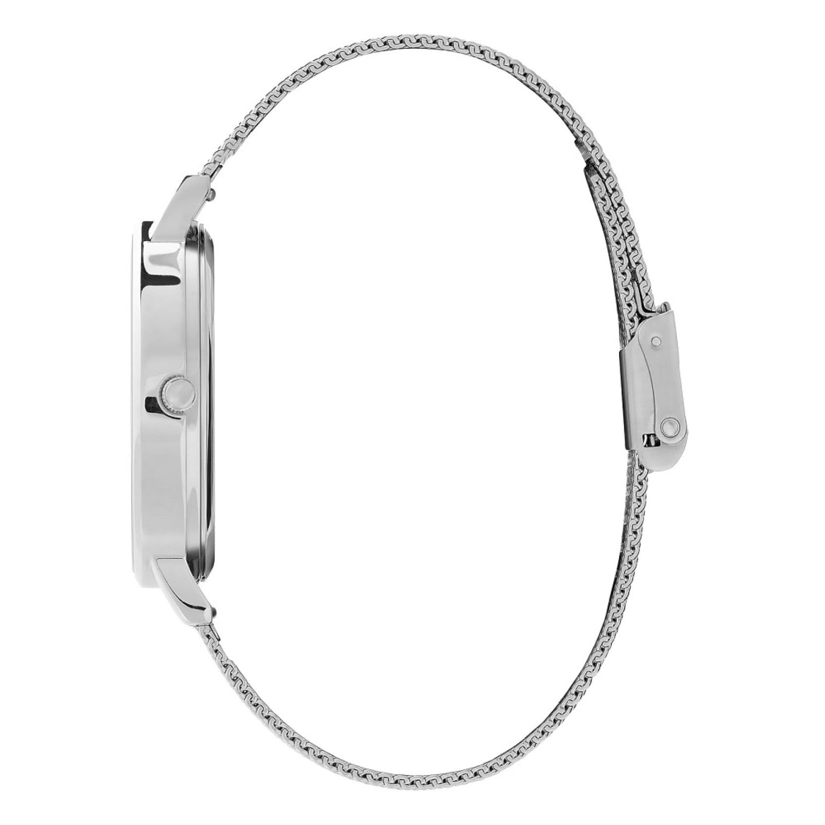 LDS SS OLIVIA B RND WHT RG BATT 38MM DL MESH BW