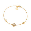 SILVER GOLD VERMEIL CZ ICONIC BOODLED MIRROR MOTIF ADJUSTABLE BRACELET
