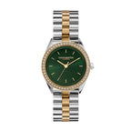LDS TT GP OLIVIA B RND GRN 34MM DL CZ OUTER BEZEL BW