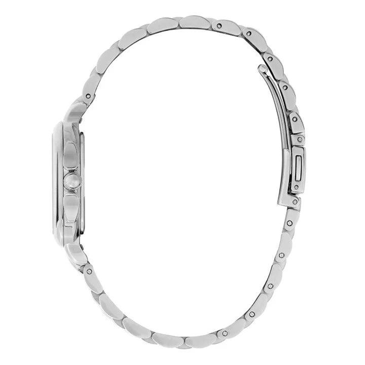 LDS SS OLIVIA B SQU BLK/NAVY BLUE DL CZ OUTER BEZEL BW