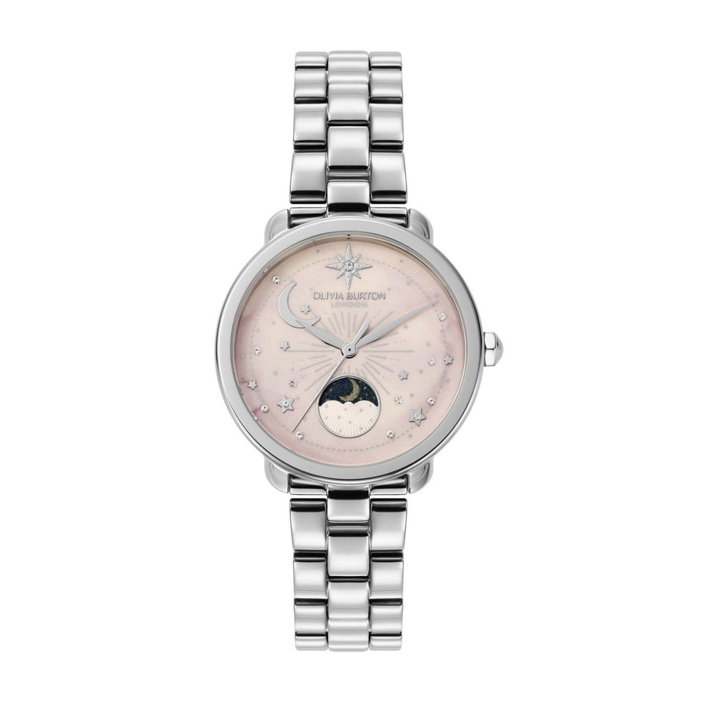 LDS SS OLIVIA B RND MOONPHASE PINK DL BW