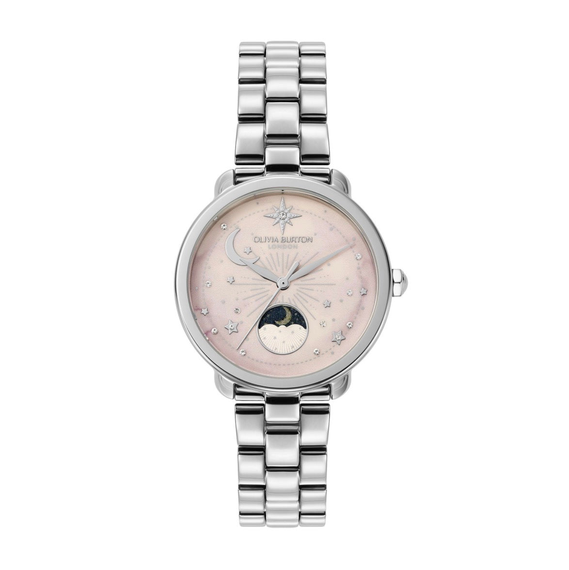 LDS SS OLIVIA B RND MOONPHASE PINK DL BW