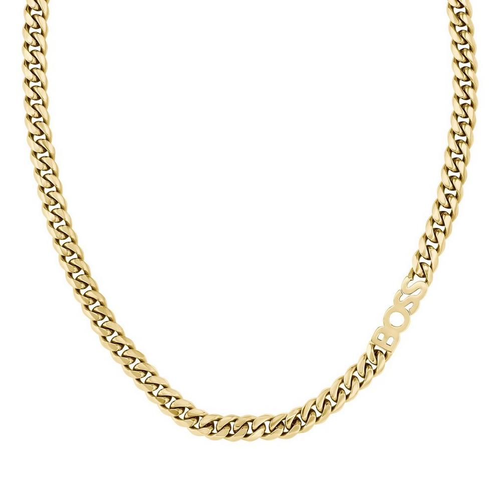 GNTS STEEL YELLOW TONE BOSS LOGO HW CURB KASSY CHAIN