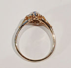 9YG RUBY & DIAMOND TEAR DROP CLUSTER RING