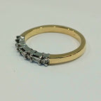 18YG 2.7G 0.30CT BAGUETTE & ROUND DIAMOND HALF ETERNITY RING L | PRE OWNED