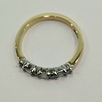 18YG 2.7G 0.30CT BAGUETTE & ROUND DIAMOND HALF ETERNITY RING L | PRE OWNED