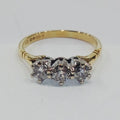 18YG 3.4G 0.50CT ROUND DIAMOND TRILOGY RING N | PRE OWNED