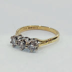 18YG 3.4G 0.50CT ROUND DIAMOND TRILOGY RING N | PRE OWNED