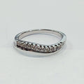 18WG 3.7G SHAPED 0.15CT DIAMOND HALF ETERNITY RING N | PRE OWNED