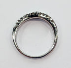 18WG 3.7G SHAPED 0.15CT DIAMOND HALF ETERNITY RING N | PRE OWNED