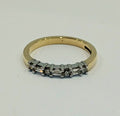 18YG 2.7G 0.30CT BAGUETTE & ROUND DIAMOND HALF ETERNITY RING L | PRE OWNED