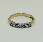 18YG 2.7G 0.30CT BAGUETTE & ROUND DIAMOND HALF ETERNITY RING L | PRE OWNED