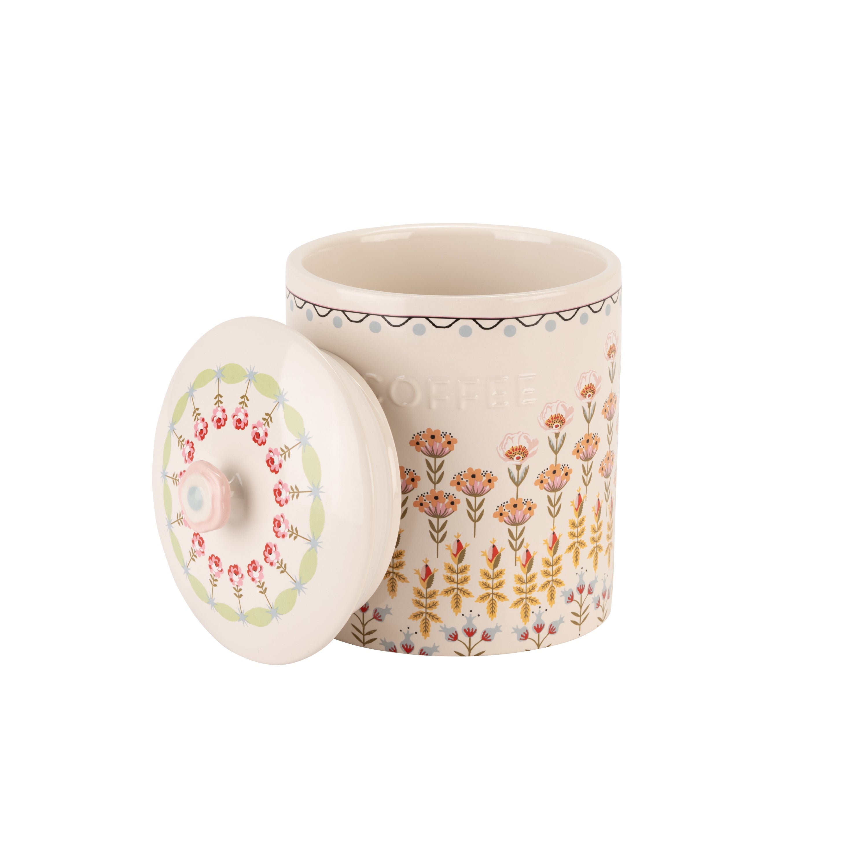 CATH KIDSTON PAINTED TABLE CERAMIC COFFEE STORAGE