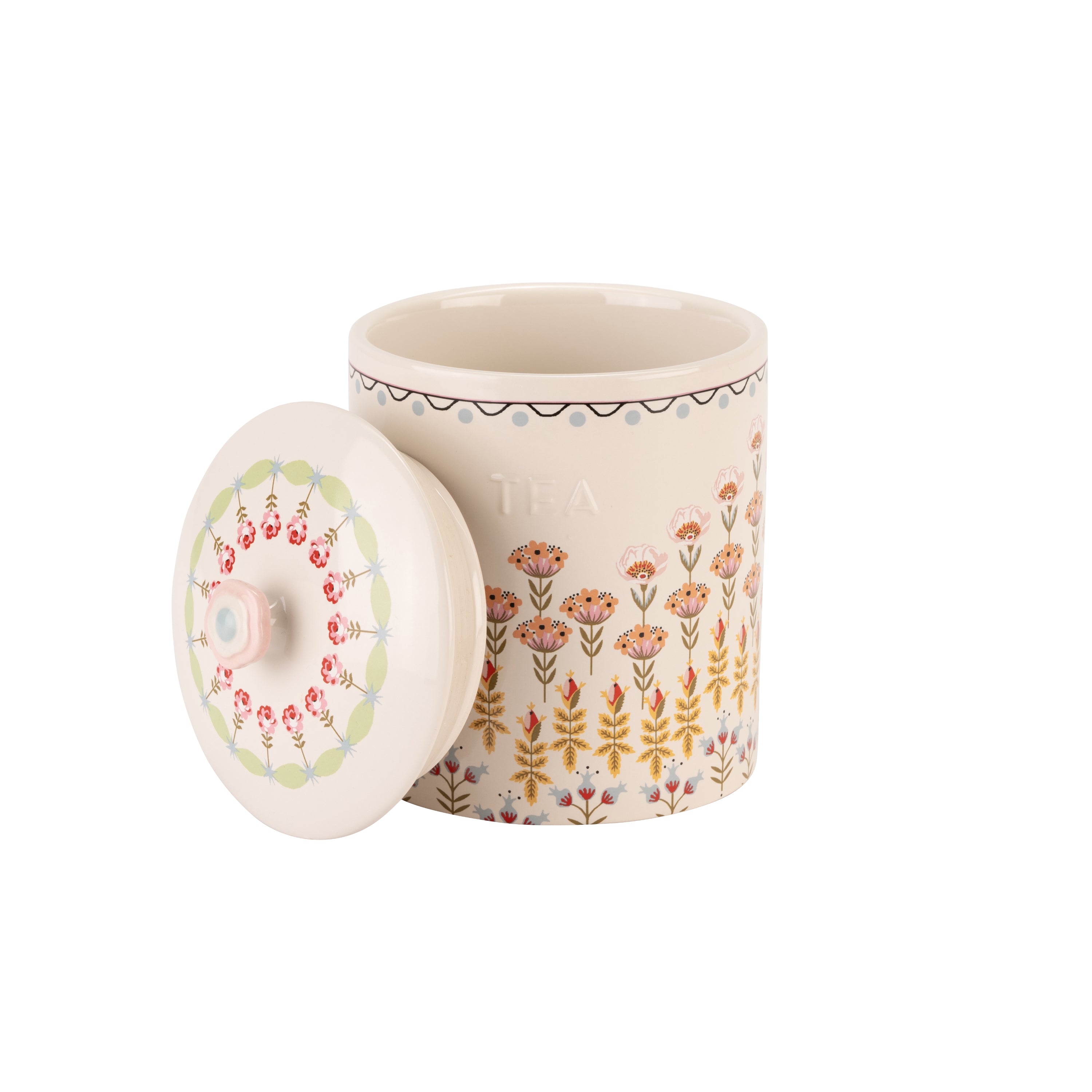 CATH KIDSTON PAINTED TABLE CERAMIC TEA STORAGE