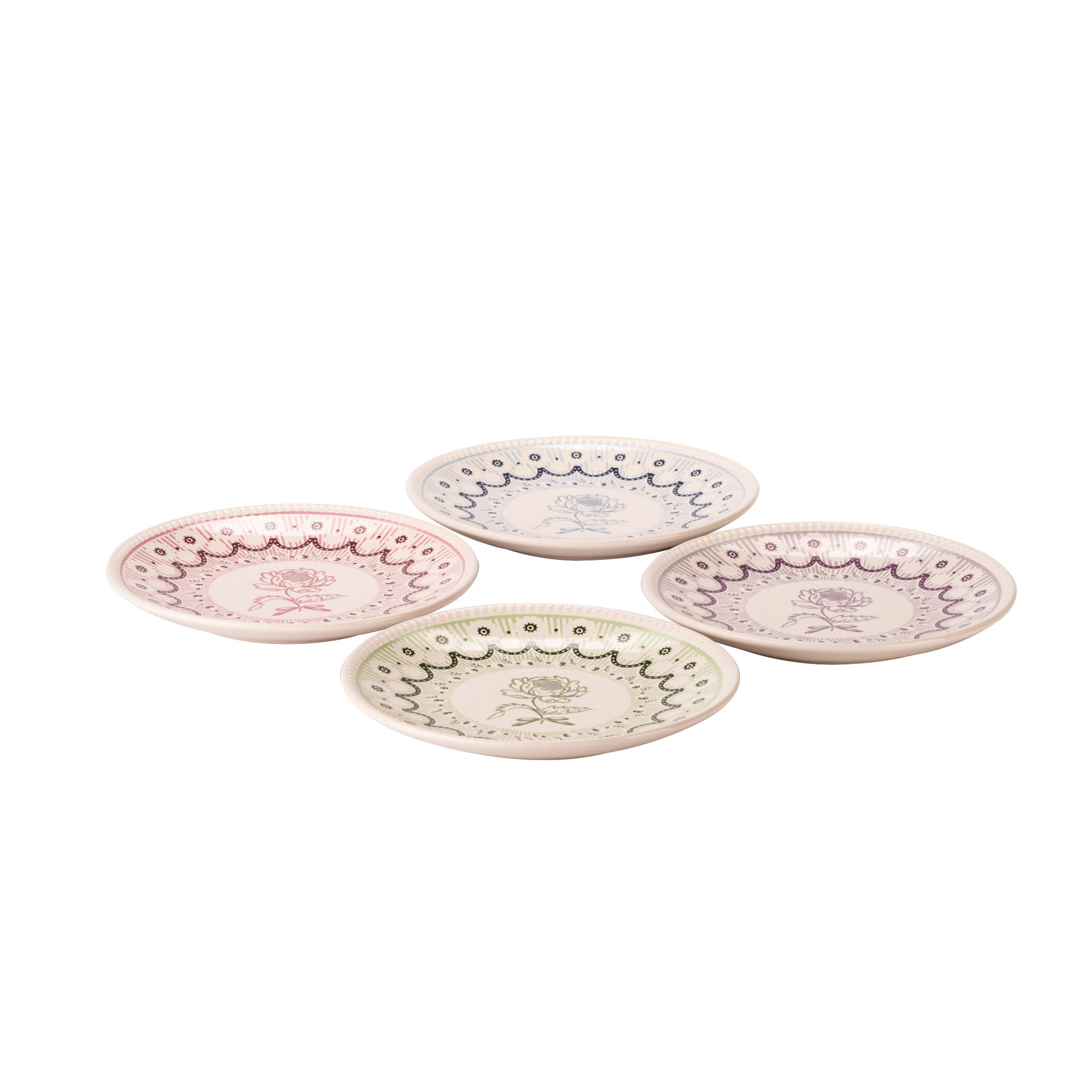 CATH KIDSTON SPITAFIELDS SILK SET OF 4 21CM SIDE PLATES