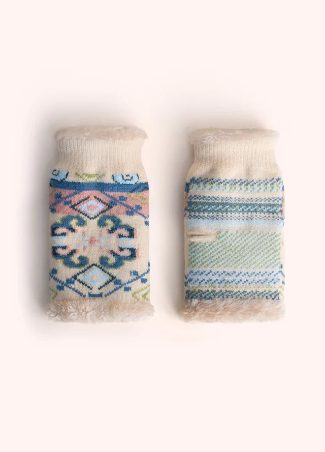 Scandi Cosy Wrist Warmers, Cream Mix by POWDER