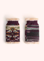 Scandi Cosy Wrist Warmers Damson Burgundy Mix by POWDER