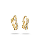 THOMAS SABO GOLD COLOUR CZ SET WAVE HOOP EARRINGS