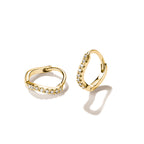THOMAS SABO GOLD COLOUR CZ SET WAVE HOOP EARRINGS