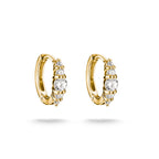 THOMAS SABO SILVER GOLD COLOUR CZ SET SMALL HOOP EARRINGS