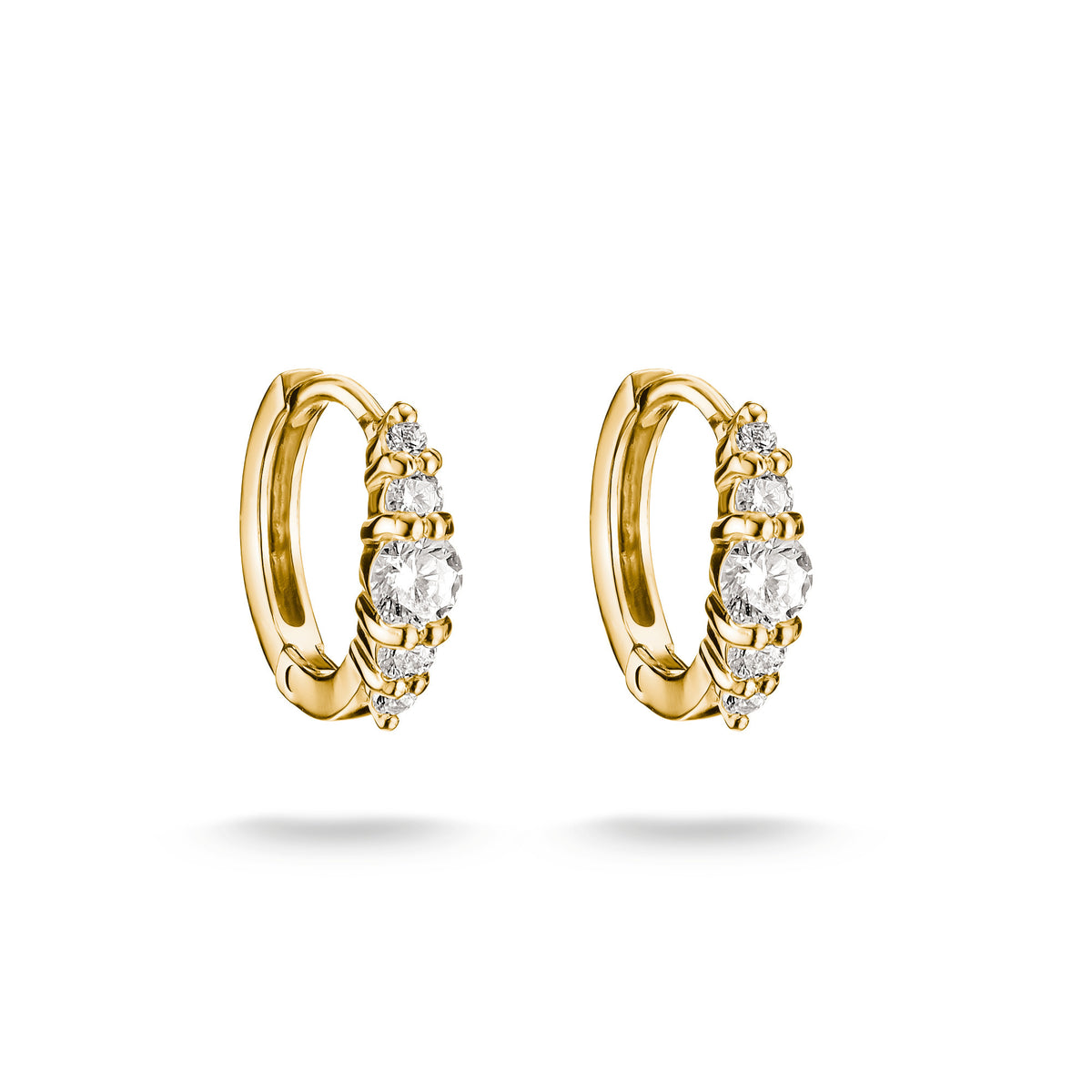 THOMAS SABO SILVER GOLD COLOUR CZ SET SMALL HOOP EARRINGS