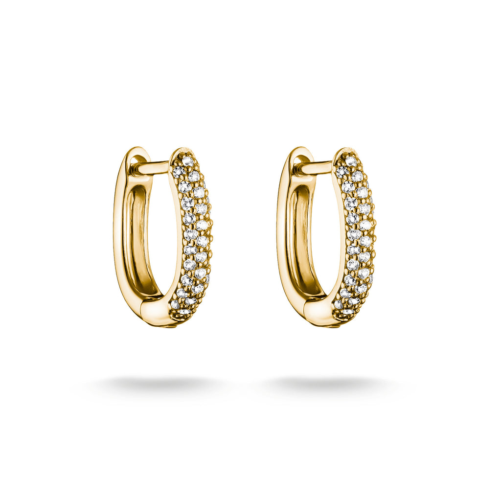 THOMAS SABO SILVER GOLD COLOUR CZ SET HOOP EARRINGS